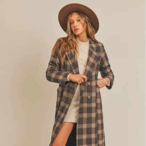Plaid - Walked Alone Coat (by Sage The Label)